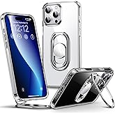 Shields Up for iPhone 16 Pro Max Case with Stand, Phone Case Clear with Double Ring Holder [Adjustable & Foldable] Shockproof Protective Cover for iPhone 16 Pro Max 6.9 inch - Clear
