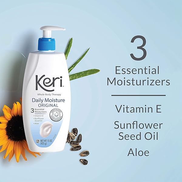 KERI WHOLE BODY THERAPY ORIGINAL, CONTINUOUS MOISTURIZATION, 3 ESSENTIAL MOISTURIZERS (VITAMIN E, ALOE AND SUNFLOWER SEED OIL), 20 OZ