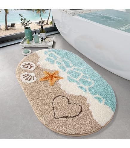 Amazon.com: Coastal Beach Bath Mats for Bathroom,Sandy Beach Sand
