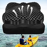 NEW-Vi Anti-Slip Kayak Seat Cushion - Double Thicken Gel Boat Cushion, Waterproof Kayak Gel Seat Cushion, Coccyx Sciatica Pain Relief, Kayak Accessories for Fishing, Kayak Fishing Accessories