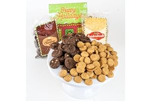 Christmas Cookie House Gift Box with 2 Cookie Flavors Inside by Send A Cake – Hot Chocolate & Snickerdoodle Sugar Cookies – Festive Holiday Gift for Women, Men, Sister, Mom, Dad, Best Friend, Adults, Kids