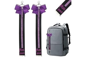 Threetols Cheerleader Ribbon Keychain Stripe Glitter Cheer Pin Me Keychain for Backpack School Bag