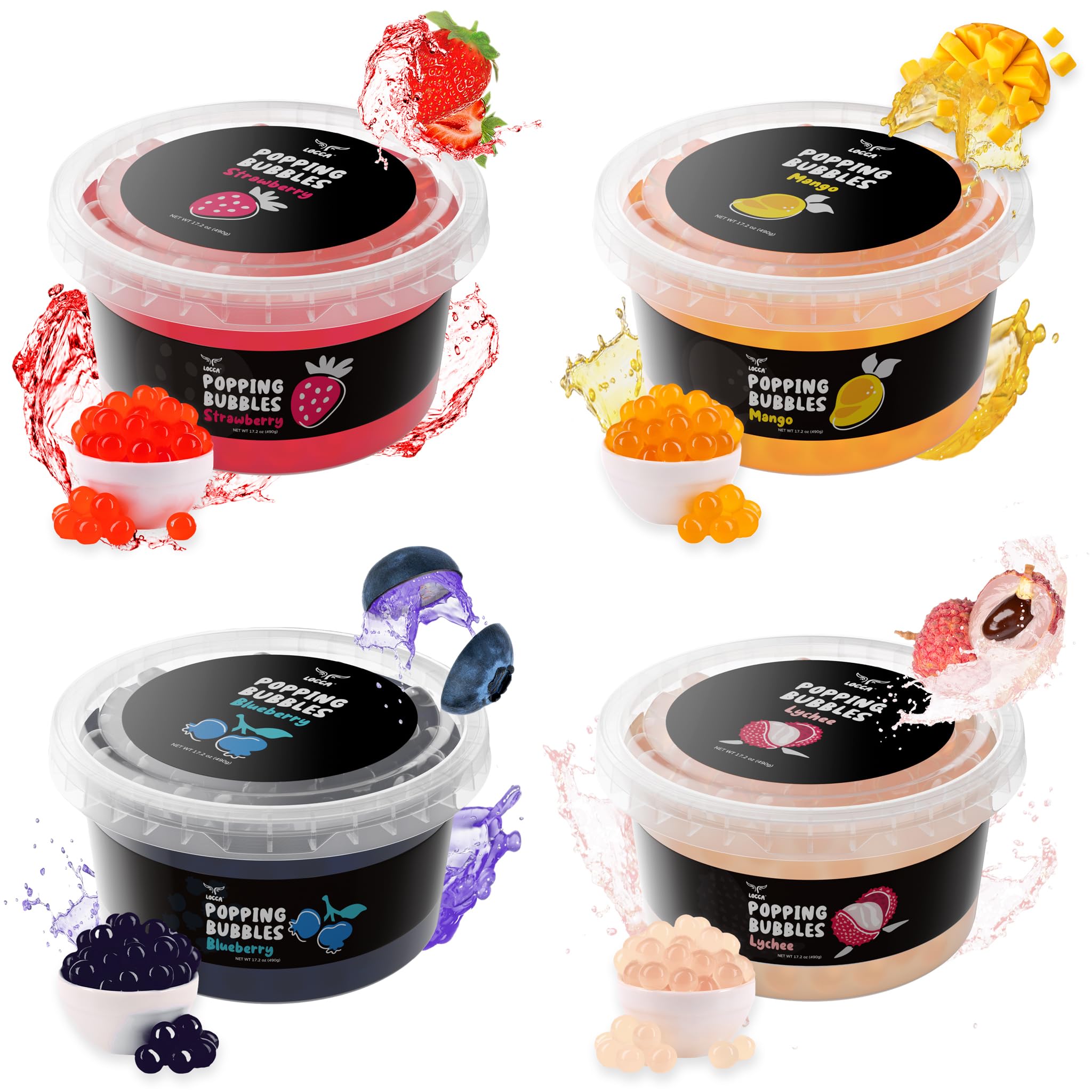 Mua Popping Boba Pearls Kit with Mango Lychee Blueberry Strawberry Boba