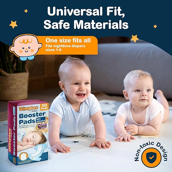 INSPIRE DIMPLES BOOSTER PADS, BABY DIAPER DOUBLER WITH ADHESIVE – BOOSTS DIAPER ABSORBENCY – NO MORE LEAKS 30 COUNT (WITH ADHESIVE FOR SECURE FIT) (30 COUNT)