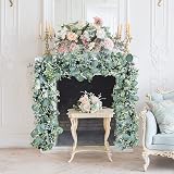 LOMOHOO 2Pcs Eucalyptus Garland 6FT Greenery Vines with White Seeds Wedding view 4