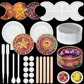 Patelai 25 Pcs Resin Mold Storage Box Set | Triple Moon Dish & Moon Phase Tray Silicone Molds with Zodiac Constellation Box, Epoxy DIY Witchcraft & Altar Decor Tool Kit