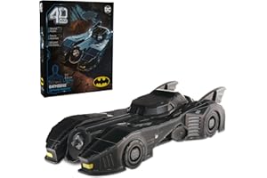 4D Build, DC Batman Retro Batmobile 3D Model Kit with Stand, Batman Collectibles & Desk Décor, Adult Puzzle, Building Toys, 202 Pieces, 3D Puzzles, Gift Ideas for Ages 12 & Up