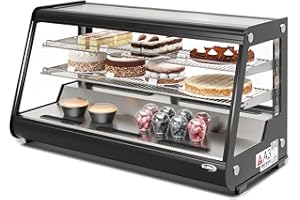 KoolMore 48 in. Refrigerated Bakery Display Case with Clear Glass Front, Sliding Rear Doors, LED Lighting, Adjustable Temperature, and Dual Shelving for Baked Goods in Black, 7 cu. ft. (CDC-7C-BK)