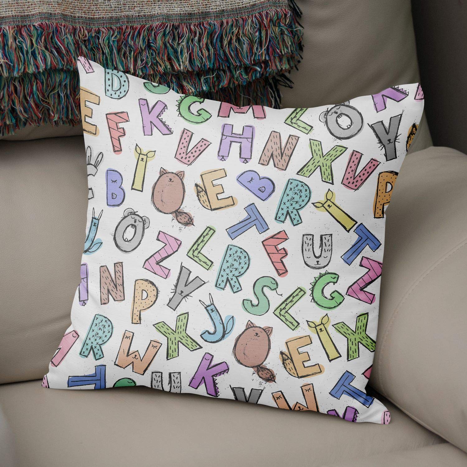 Bonamaison Decorative Cushion Cover Random Pattern, Throw Pillow Covers, Home Decorative Pillowcases for Livingroom, Sofa, Bedroom, Size:43X43 Cm - Designed and Manufactured in Turkey