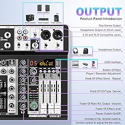 4 Channel Audio Interfacer DJ Mixer Sound Board