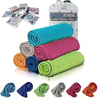 [6 Pack] Cooling Towel, Ice Sports Towel, Cool Towel for Instant Cooling,for Yoga, Travel, Golf, Gym,Camping, Fitness, Runnin