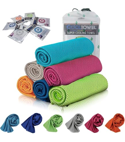 Lot De 4 Serviettes De Sport Rafraîchissantes 100x30 Cm - Absorption Rapide, Séchage Rapide - Pour Fitness, Camping, Randonnée - 12