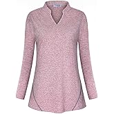 Vldnery Womens Golf Shirt Moisture Wicking V Neck Athletic Loose Yoga Workout Polo Shirt