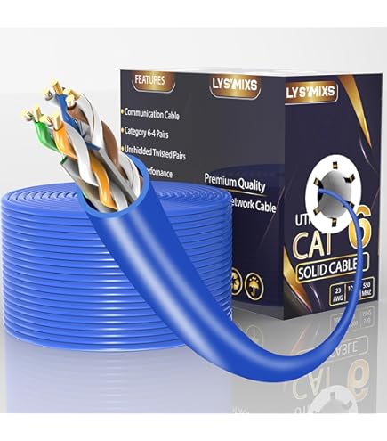 500Mhz CAT6 Bulk Cable with 23 AWG UTP Solid Wires, CMP Jacket in a