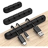 INCHOR Cord Organizer for Desk, Cable Organizer Cable Holder 3 Pack Black