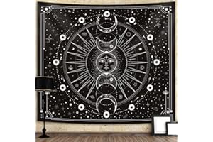 HIHEALER Space Tapestry Wall Hanging Sun Moon Stars Space Psychedelic Tapestries Wall Tapestry for Bedroom Aesthetic Home Wall Dorm Décor