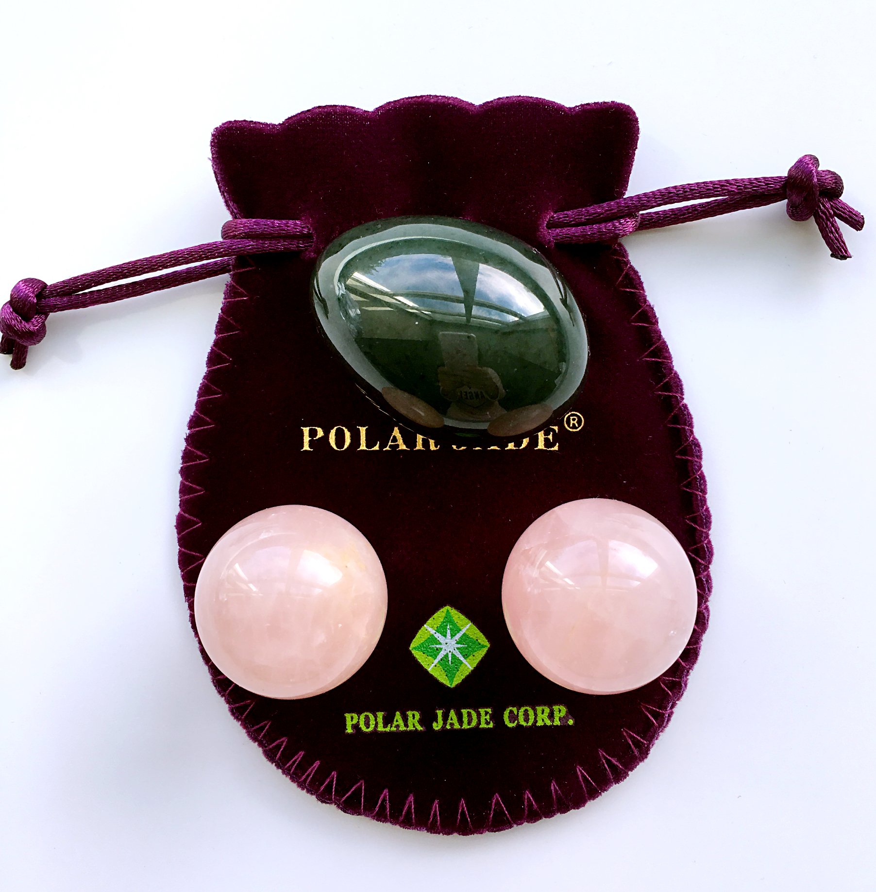 Buy Nephrite Jade Egg and Rose Quartz Balls Bundle for Exercises to