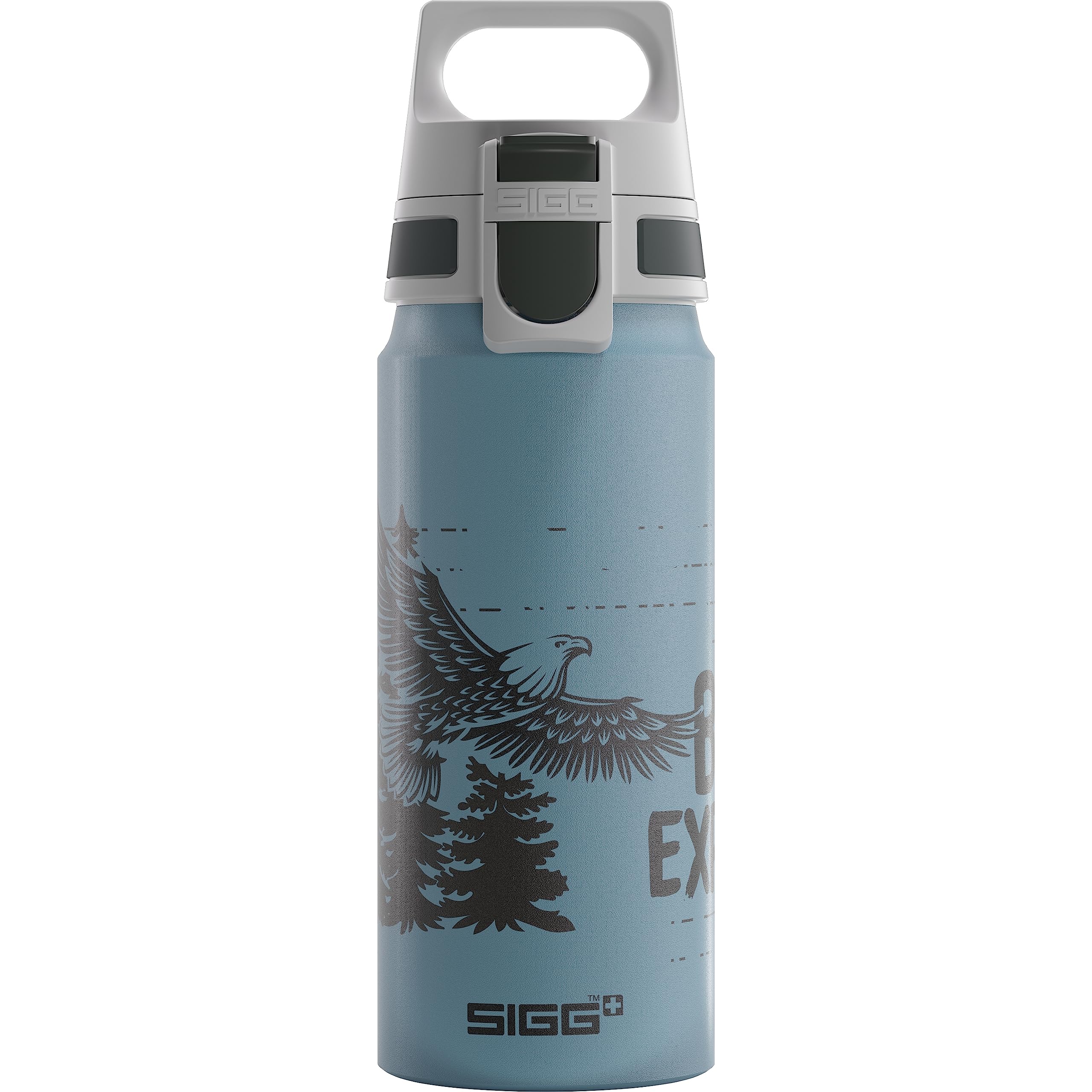 Sigg - Aluminium Kids Water Bottle - WMB ONE Brave Eagle - Suitable For Carbonated Beverages - Leakproof - Lightweight - BPA Free - Climate Neutral Certified - Light Blue - 0.6L
