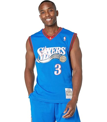 Amazon.com : Mitchell and Ness Erving Sixers Red Swingman Jersey