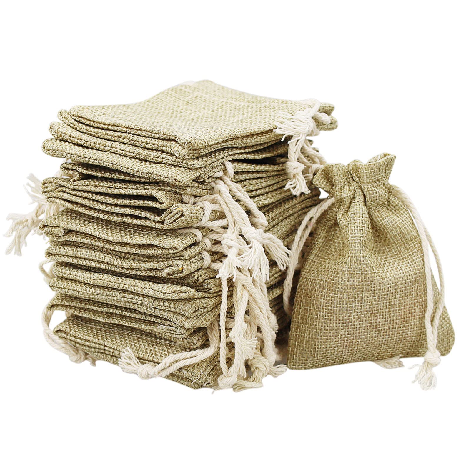 SZCXDKJ 30 Pcs Hessian Bags, 8 X 10 CM Burlap Bags Cotton Drawstring Bag Hessian Fabric Small Drawstring Bag Gift Bag for Jewelry Wedding Christmas Party and DIY Craft