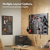 VonHaus Tool Pegboard 44pc Wall Storage Organiser for Shed Garage view 3