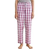 Latuza Women's Plaid Pajamas Pants Cotton Sleep Bottoms with Pockets