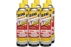 B'laster PB Penetrating Lubricant Big Can for Quick Action on Rusted or Seized Bolts and Machine Parts, 18 Ounces, Pack of 6