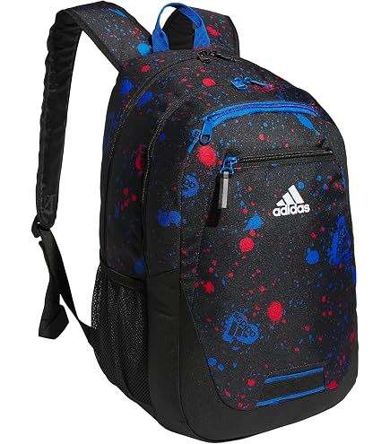 adidas Excel 7 School Backpack for Laptop, Gym and Travel, 34L, Twill Black/Better Scarlet/7, OSFA : Electronics