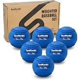 SunNordic 16oz Weighted Baseball Set for Hitting &amp; Pitching Power Training | 6 Pack, Weight Plyometric Baseballs, Outdoor Backyard for All Skill Levels