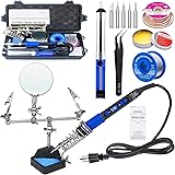 KEPIOG Soldering Iron Kit, High Power 100W Soldering Iron Fast Heating, Circuit Board Soldering Repair Tools with Magnifying 