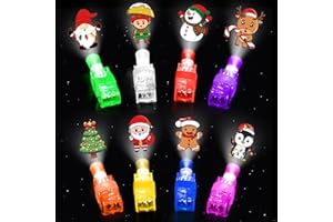 Malhaii Christmas Party Favors, 40 Finger Lights Stocking Goodie Bag Stuffers for Kids Light Up Christmas Toys Classroom Prizes Gifts for Students Bulk Xmas Party Favors Treats Supplies