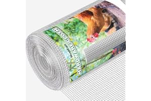 MeshFort Hardware Cloth 1/4 Inch 48 x 100 Ft 23-Gauge Hot-dip Galvanized After Welding Fence Wire Mesh Roll Chicken Rabbit Snake Cage Welding Fencing