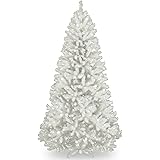National Tree Company Pre-Lit Artificial Full Christmas Tree, White, North Valley Spruce, White Lights, Includes Stand, 7 Fee