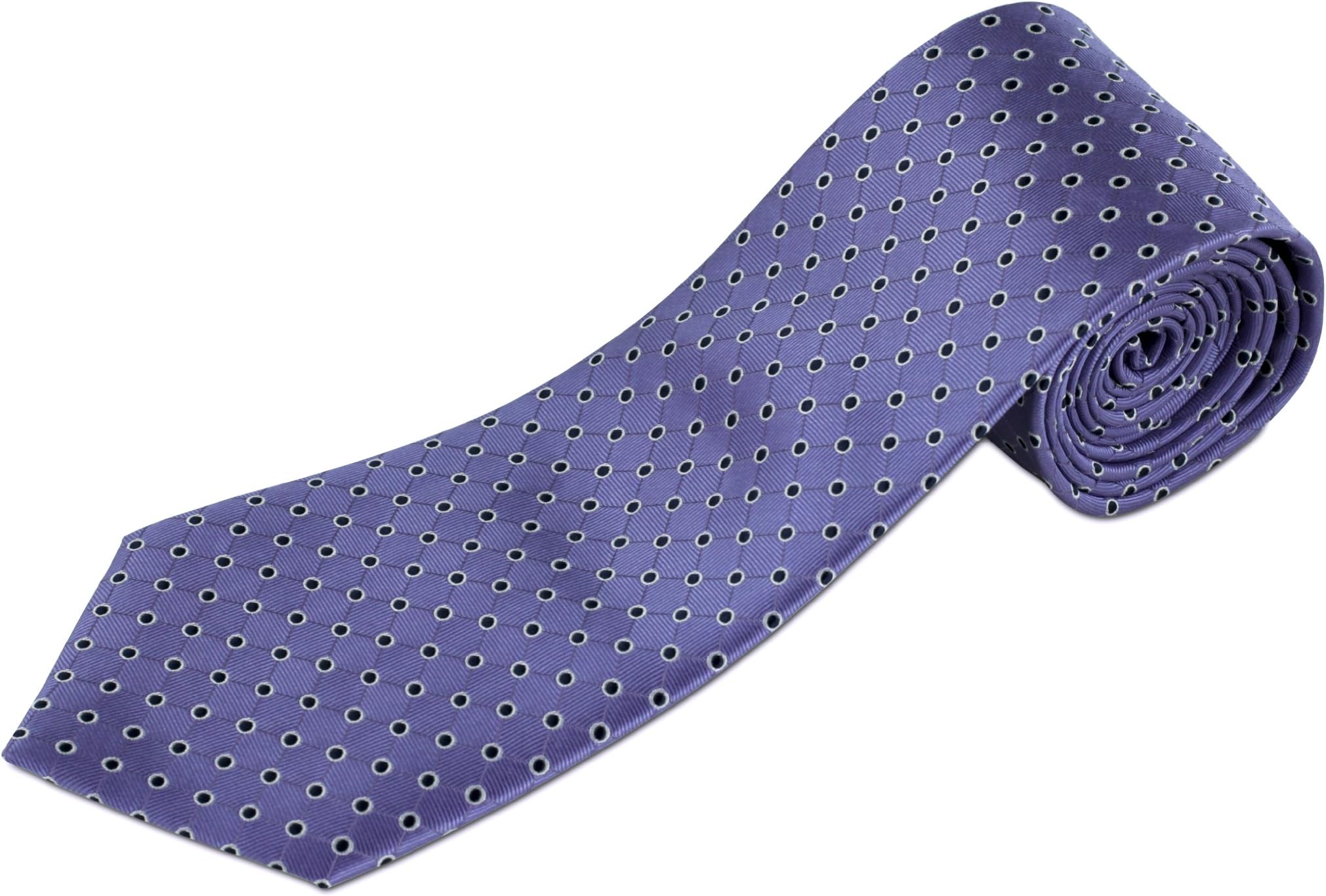 Extra Long Tie for Big and Tall Men – 100% Silk – Polka Dots – 63” XL or 70” XXL