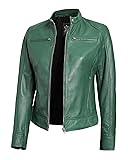 Decrum Women Green Leather Jacket - Womens Leather