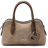 LA FESTIN Small Leather Crossbody Purse Top Handle Bag for Women Mini Tote with Adjustable Strap