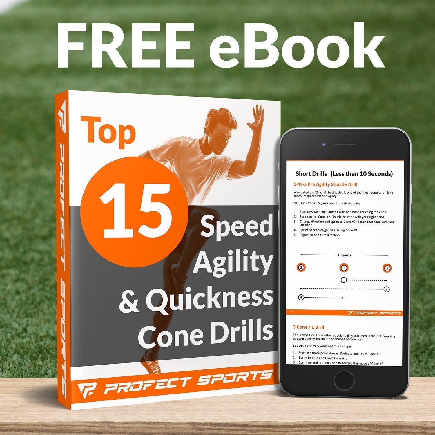 Pro Disc Cones (Set of 50) - Agility Soccer Cones with Carry Bag and Holder for Training, Football, Kids, Sports, Field Cone Markers - Includes Top 15 Drills eBook (Bright Orange) : Sports & Outdoors