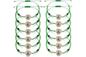 Lifovery 12Pcs Virgin Mary Bracelet，San judas tadeo Bracelet Handmade Virgen de guadalupe Medal Adjustable String Bracelets Religious Prayer Jewelry Gift For Women Men