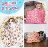 Tatuo 4 Pack Fleece Dog Blankets Paw Print 24 x 16 Inch White view 5
