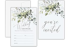 KFNER Greenery Wedding Shower Invitations, Eucalyptus Bridal Shower Invites, Minimalist Couples Shower Supplies & Engagement Party Decorations (25 Set of Invitations with Envelopes) -06