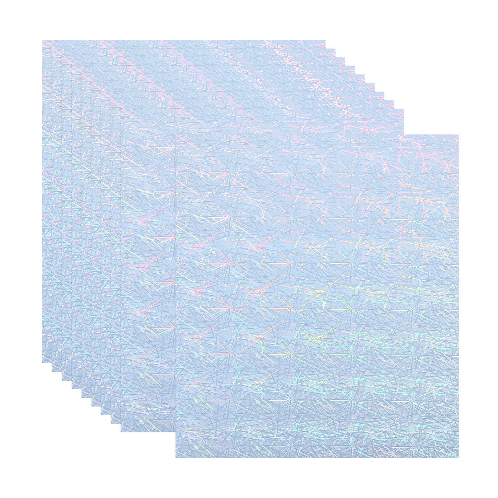 PATIKIL 11.7x8.2 Printable Holographic Sticker Paper, 10Pcs A4 Vinyl Sticker Paper Holographic Glossy Rainbow Waterproof Sticker Paper for Inkjet Laser Printer, Straw Style