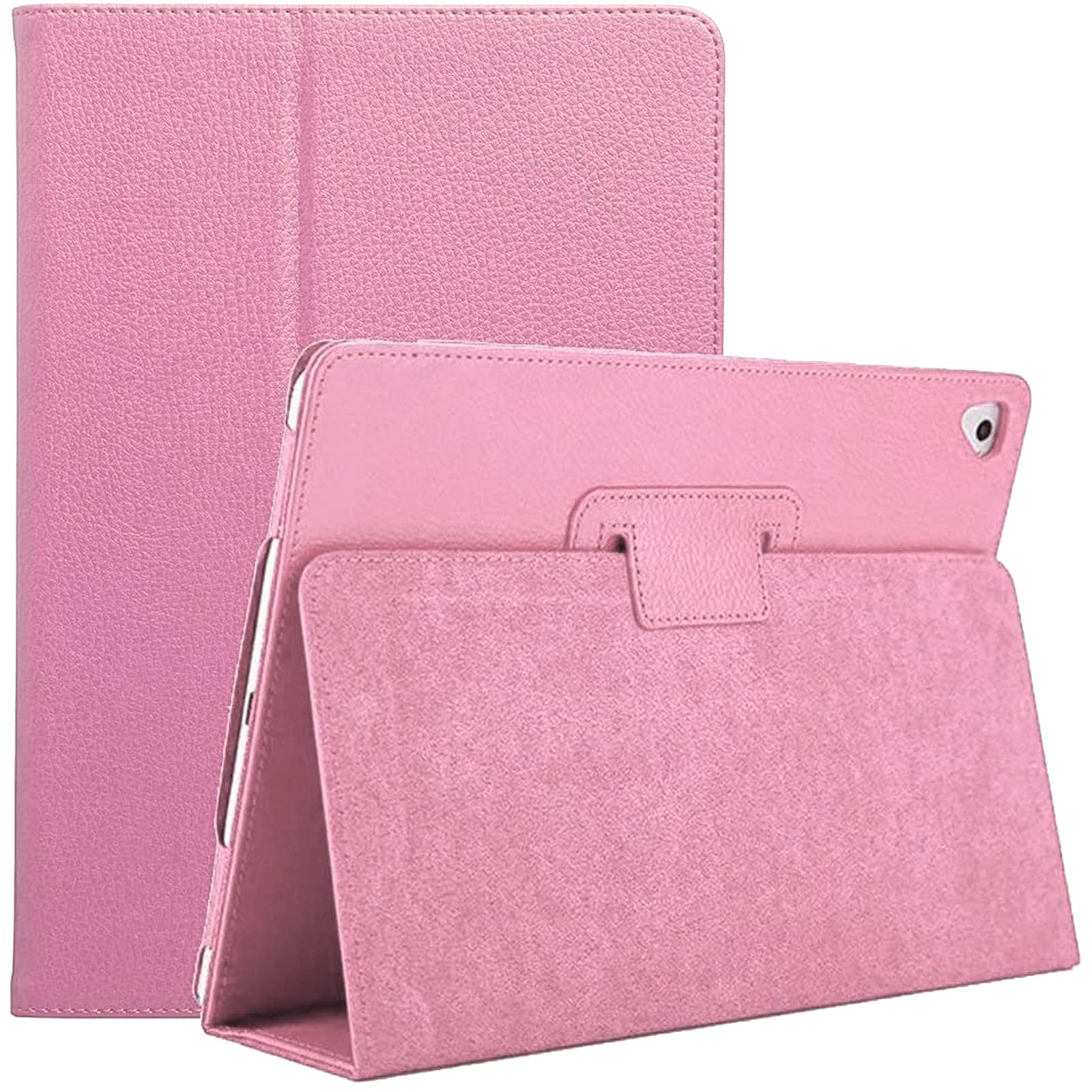 Leather Flip Stand Folio Case Plain Cover for Apple iPad Air 1st generation A1474 A1475 A1476 (Pink)