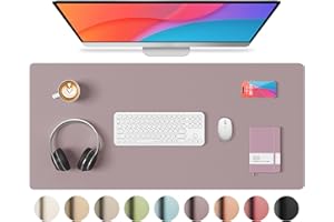 ROSLIM Leather Desk Pad Protector, Mouse Pad, Non-Slip Computer Mat for Desk, PU Leather Desk Mat for Home & Office, Waterproof Laptop Desk Blotter Pad for Keyboard and Mouse, Thistle Purple (13.7''X23.6'')