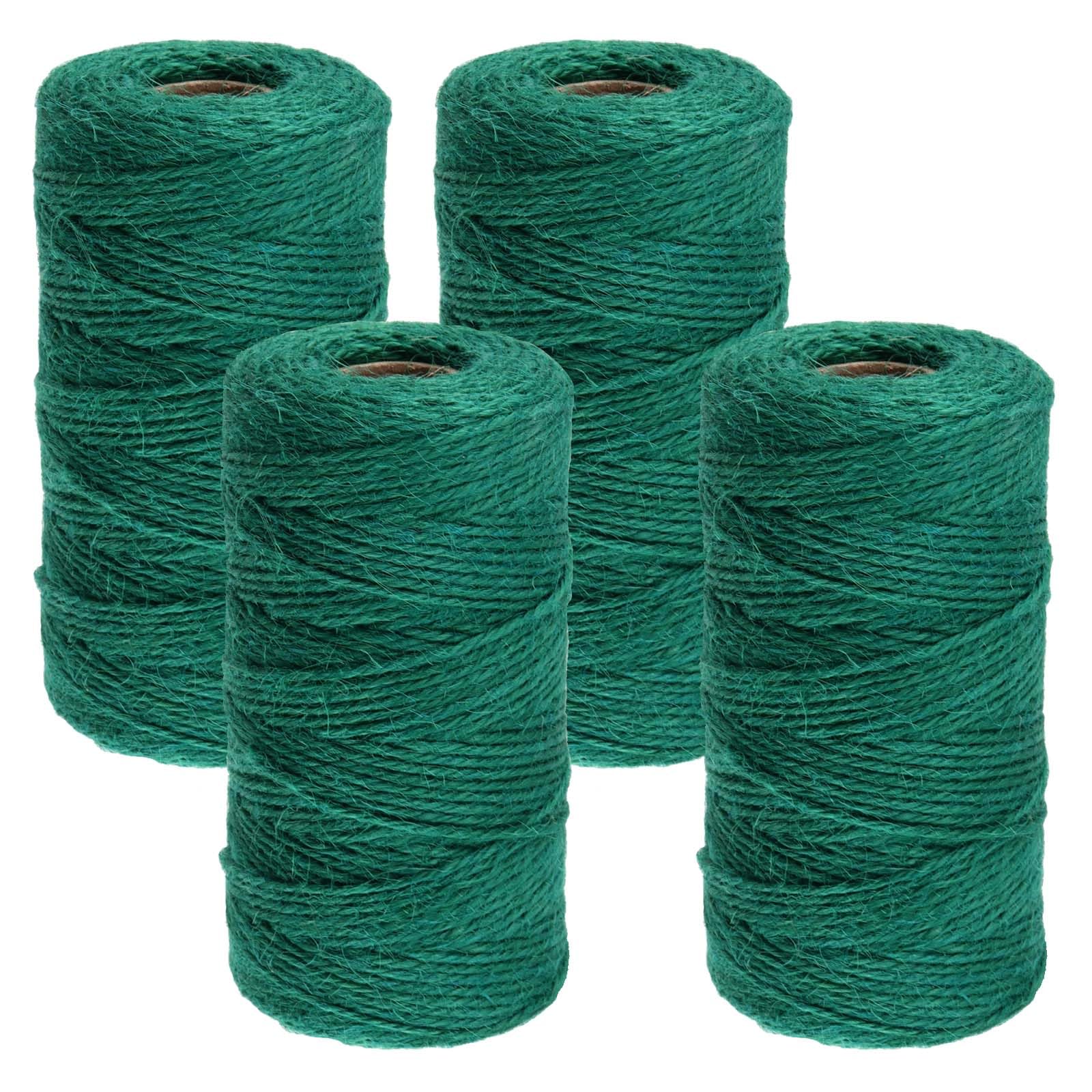 PINGEUI 4 Rolls 100m Green Garden Twine, 2mm Garden Twine Color Packaging Natural Jute String for DIY Handicraft, Decoration, Binding