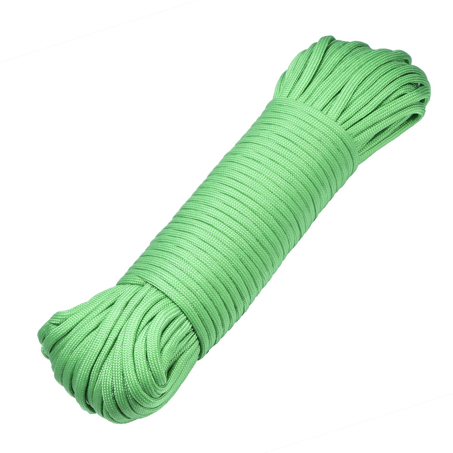 DonDon 98 ft - 30 m nylon cord Paracord survival DIY rope cord for outdoor camping activities 0.6 inch - 4 mm - 7 strands green