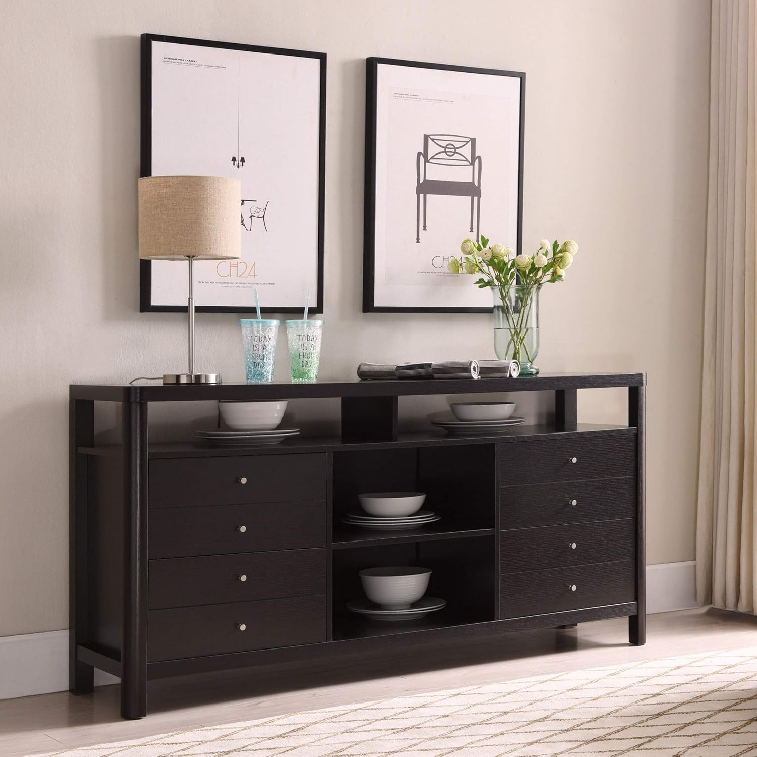 Amazon Com Furniture Of America Contemporary 4 Drawer Cappuccino