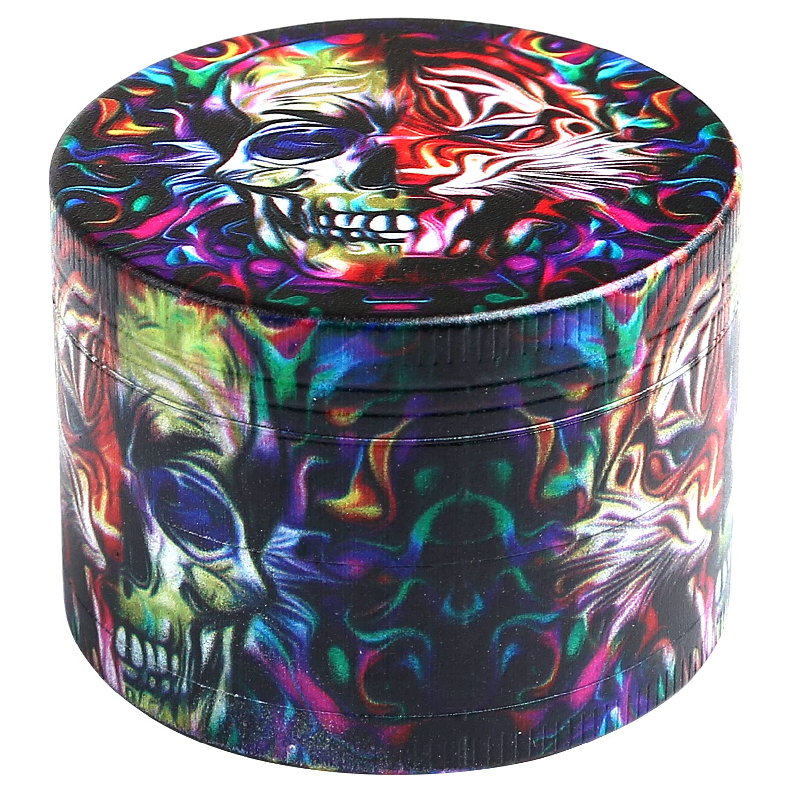 LIHAO 2 inch Grinder 4 Layer Zinc Alloy Spice Grinder - Tiger Skull Design for Halloween Day of The Dead Decor