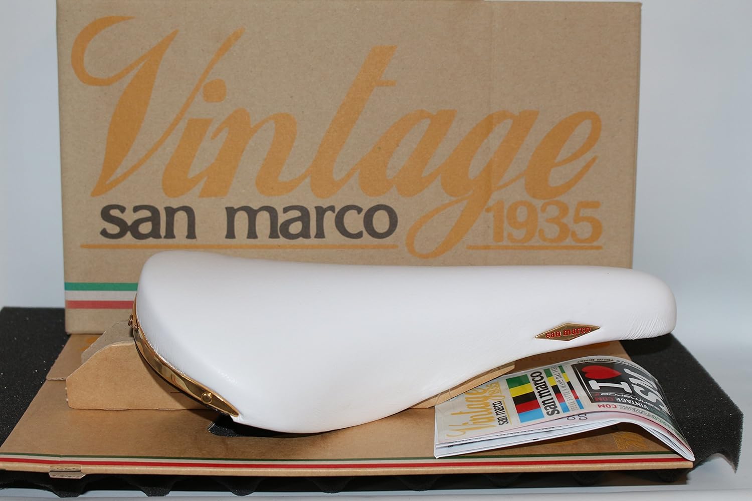 san marco サドル Vintage レザー 刺繍 イタリア製