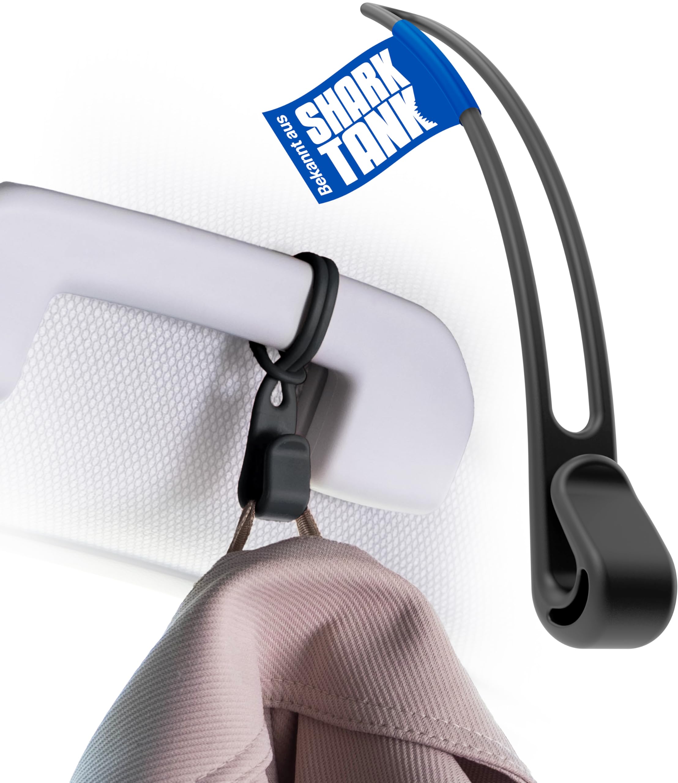 Car Hook Kleiderhaken für Auto Haltegriff - Das Must Have Auto Reise Zubehör hält Jacke & Tasche, Kleiderbügel Auto & Kopfstützen Haken, Auto Gadgets für Frauen & Männer, 1x Jackenhalter Auto Schwarz