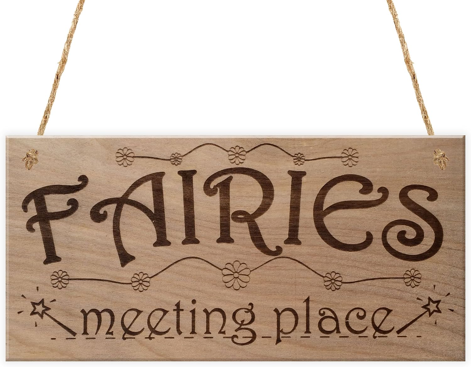 Red Ocean Fairies Meeting Place Sweet Cute Funny Plaque Wooden Hanging Sign Fairy Garden House Lover Gift - Image 3